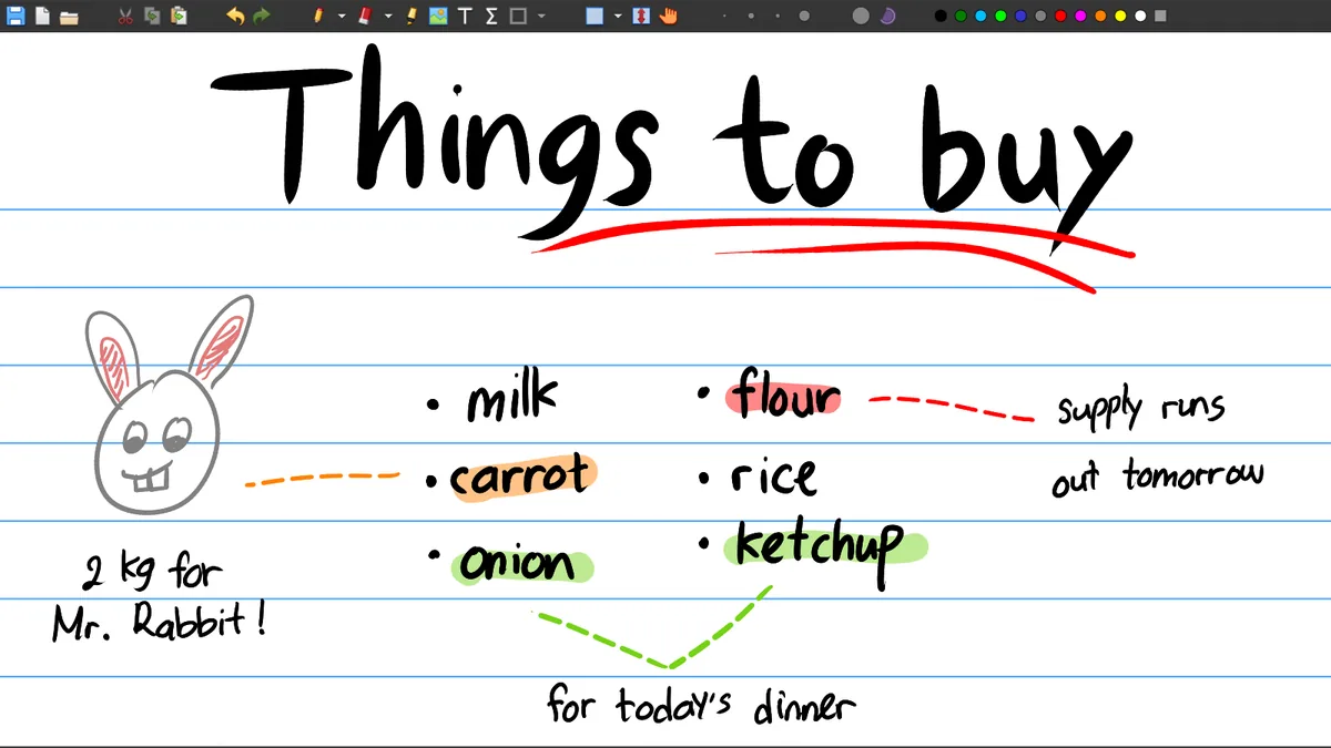 Xournal++ window showing handwritten notes on a digital page