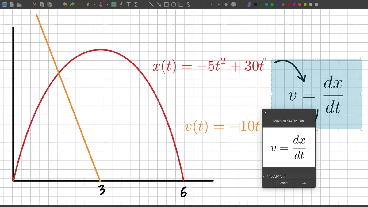 LaTeX notation used in Xournal++